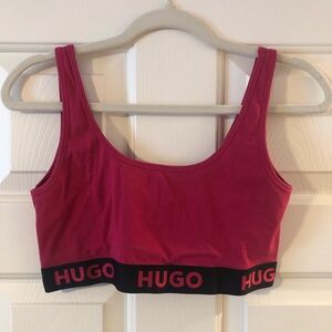 Hugo Boss Bralette Wireless Bra Women’s Size  L Red Sporty Unlined